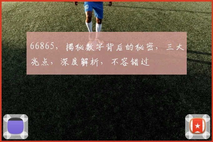 66865,揭秘数字背后的秘密,三大亮点,深度解析,不容错过